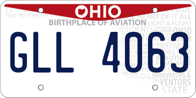 OH license plate GLL4063