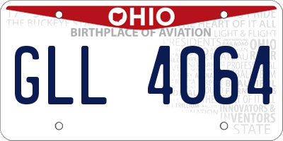 OH license plate GLL4064