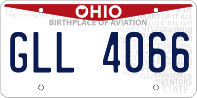 OH license plate GLL4066