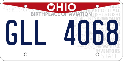 OH license plate GLL4068