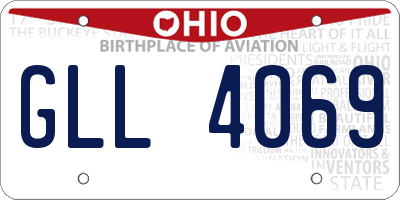 OH license plate GLL4069