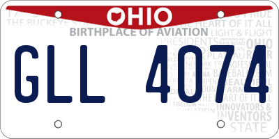 OH license plate GLL4074