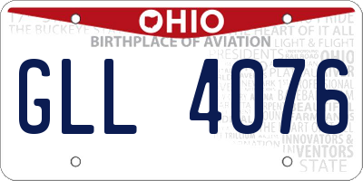 OH license plate GLL4076