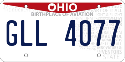 OH license plate GLL4077