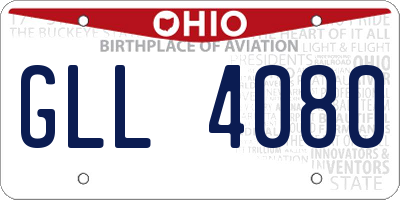 OH license plate GLL4080