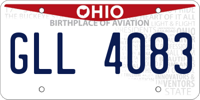 OH license plate GLL4083