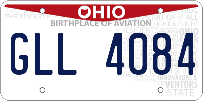OH license plate GLL4084