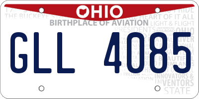 OH license plate GLL4085