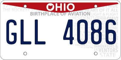 OH license plate GLL4086