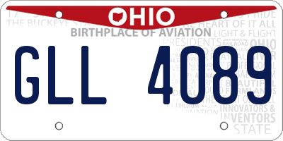 OH license plate GLL4089