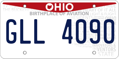 OH license plate GLL4090