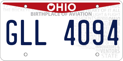 OH license plate GLL4094