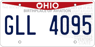 OH license plate GLL4095