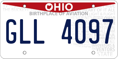 OH license plate GLL4097