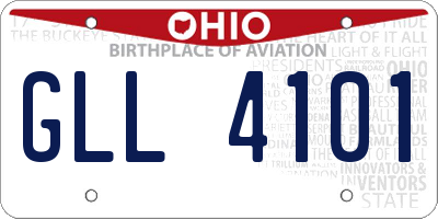 OH license plate GLL4101