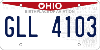 OH license plate GLL4103
