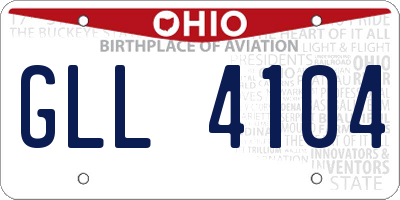 OH license plate GLL4104