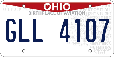 OH license plate GLL4107