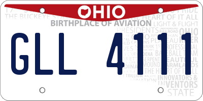 OH license plate GLL4111