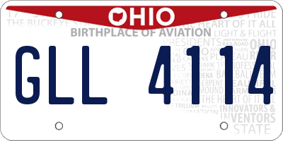 OH license plate GLL4114