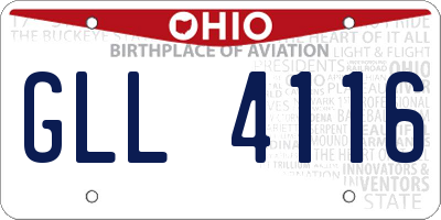 OH license plate GLL4116