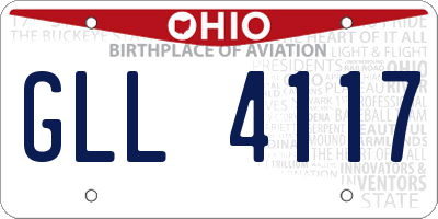 OH license plate GLL4117