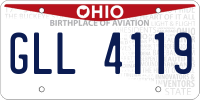 OH license plate GLL4119