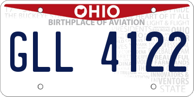 OH license plate GLL4122