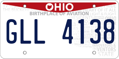 OH license plate GLL4138