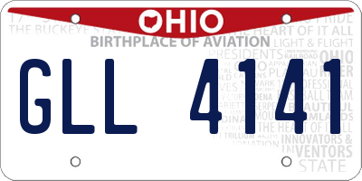 OH license plate GLL4141