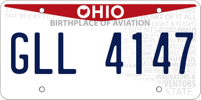 OH license plate GLL4147