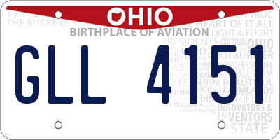 OH license plate GLL4151