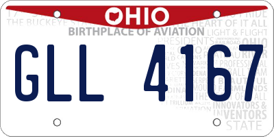 OH license plate GLL4167