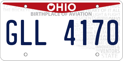 OH license plate GLL4170