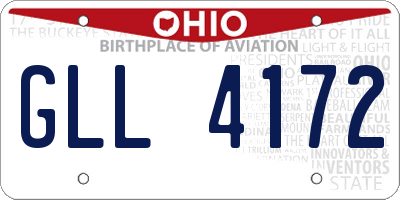 OH license plate GLL4172