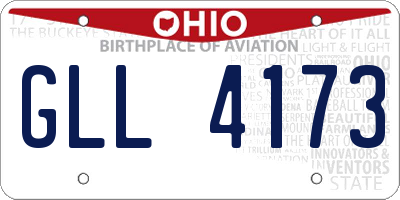 OH license plate GLL4173