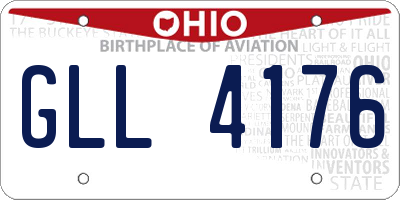 OH license plate GLL4176