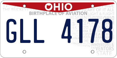 OH license plate GLL4178