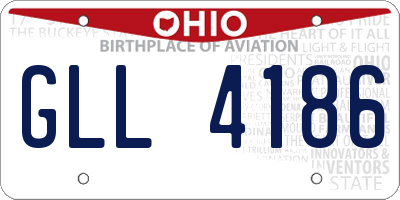 OH license plate GLL4186