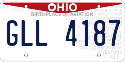 OH license plate GLL4187