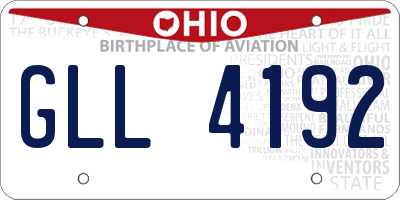 OH license plate GLL4192