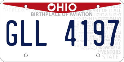 OH license plate GLL4197
