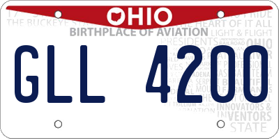 OH license plate GLL4200