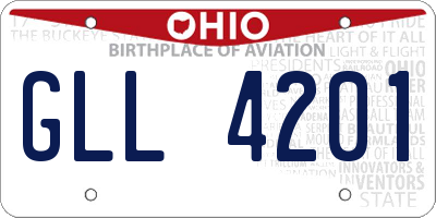 OH license plate GLL4201