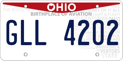 OH license plate GLL4202