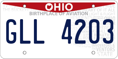OH license plate GLL4203