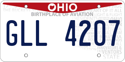 OH license plate GLL4207