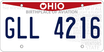 OH license plate GLL4216