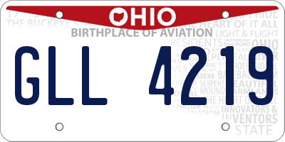 OH license plate GLL4219
