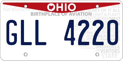 OH license plate GLL4220